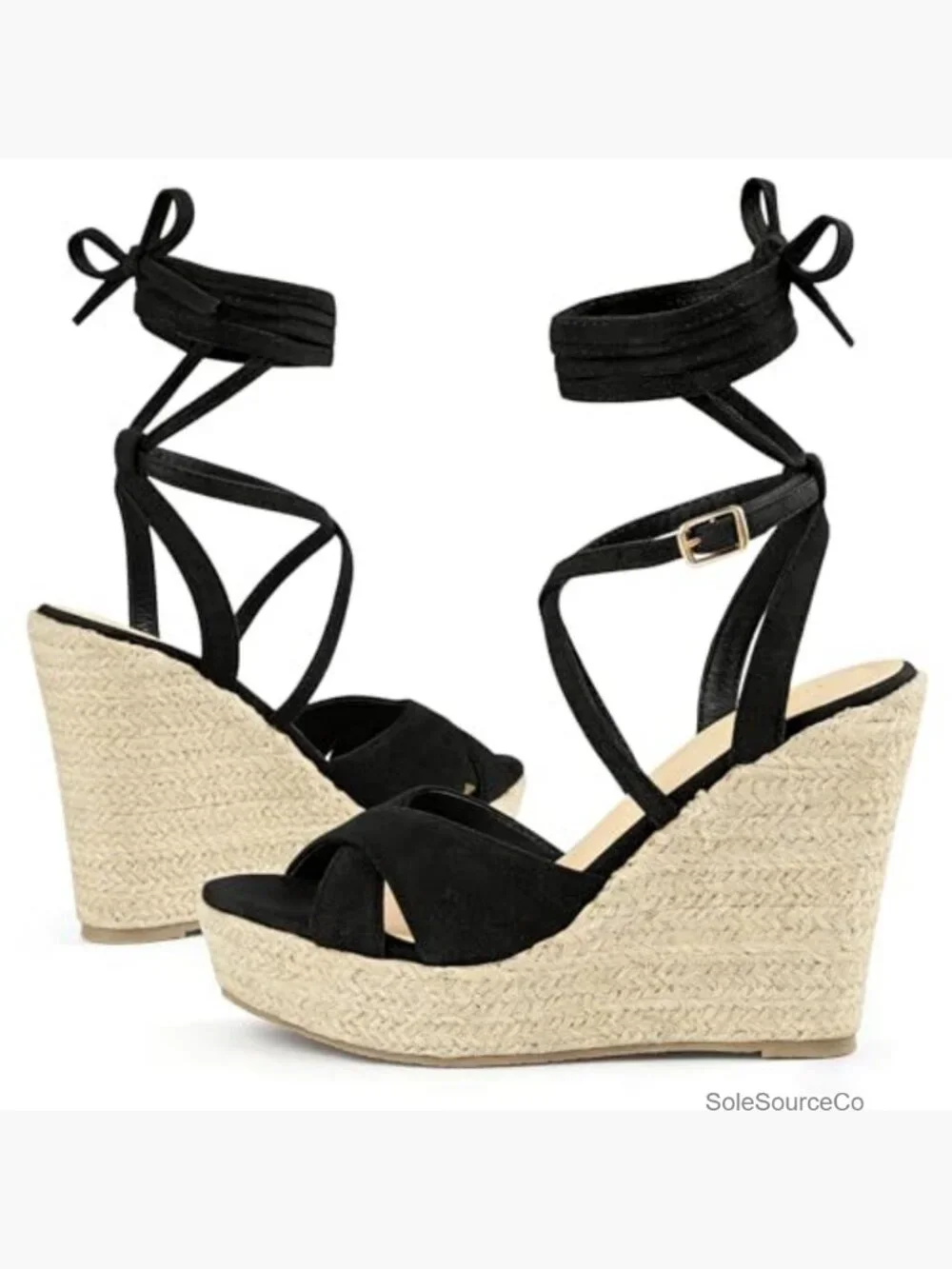 Espadrille Lace Up Platform Wedge Sandals Strappy